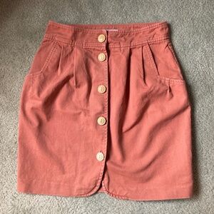 Steven Alan Pink-Orange Coral Cotton Mini Skirt Size 4 (fits small)